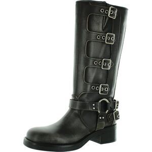 Steve Madden Brocks Women's Knee High Engineer Boot - Black Distressed, Size 7